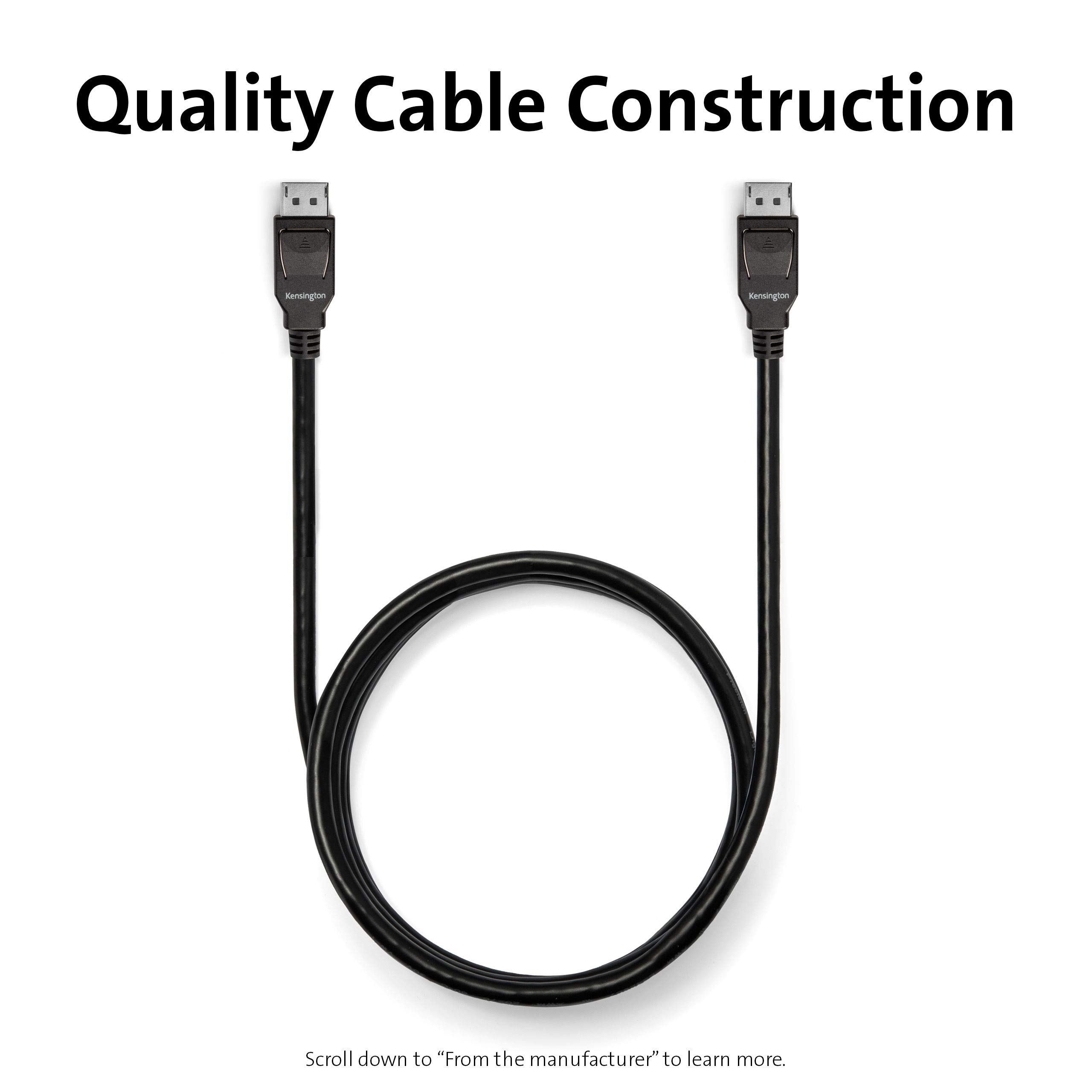Kensington Câble DisplayPort 1.4 vers DisplayPort 1.4, 1,8 m (K33021WW)