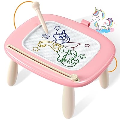 Magnetic Drawing Board, Toddler Girl Toys for 1-2 Year Old, Doodle Board Pad Learning and Educational Kids Toys for 1 2 3 Year Old Baby Girl Birthday Christmas GIF- Pink