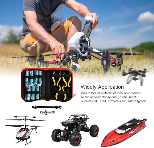 Miniatura 6 de Kit de herramientas para pasatiempos de automóvil a control remoto juego de destornilladores (ranura hexagonal Phillips), alicates, llave, soporte,