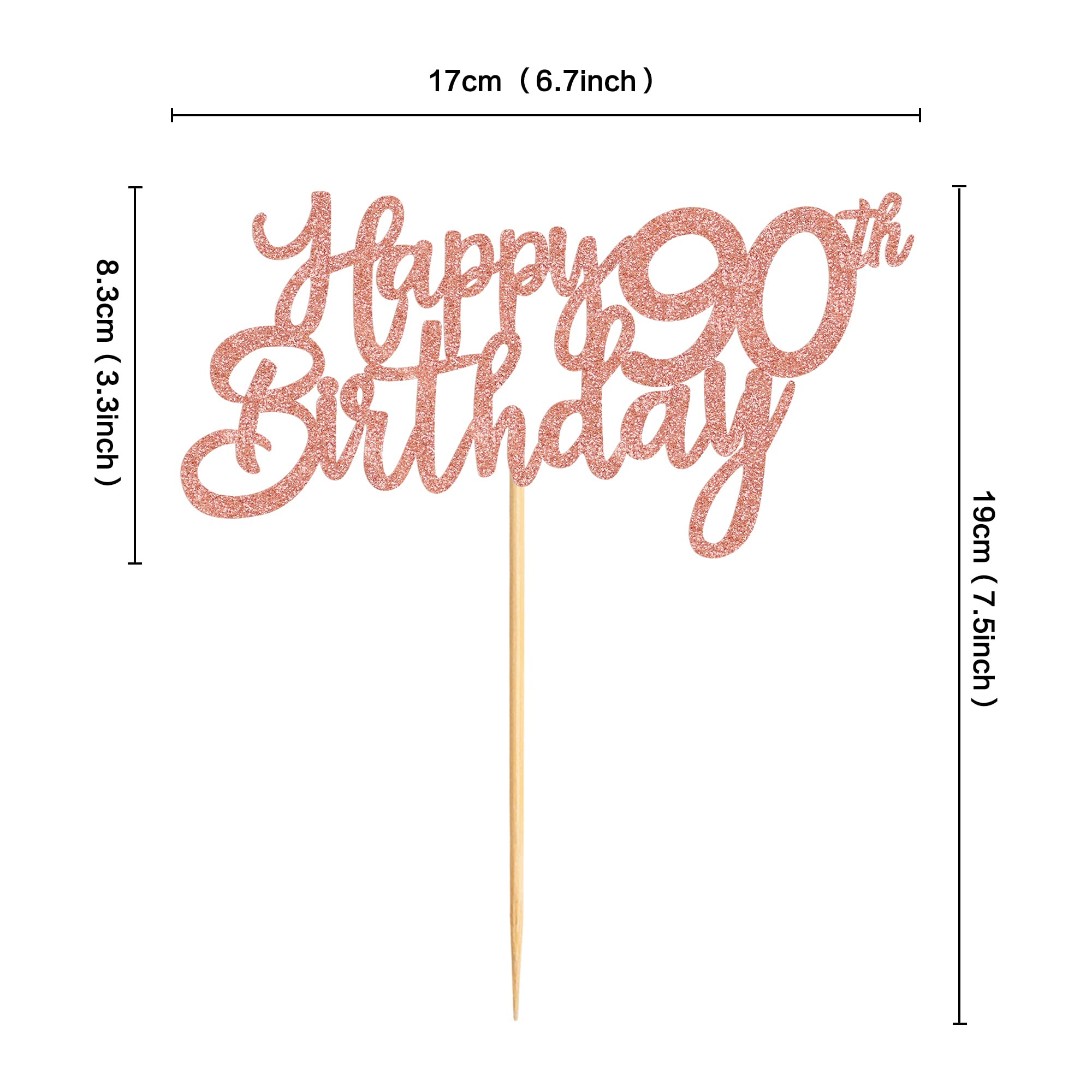 90. Geburtstag Deko-Set – Rose Gold Mit Blumen-Hintergrund, Banner & Ballons – Für Partys & Feiern
