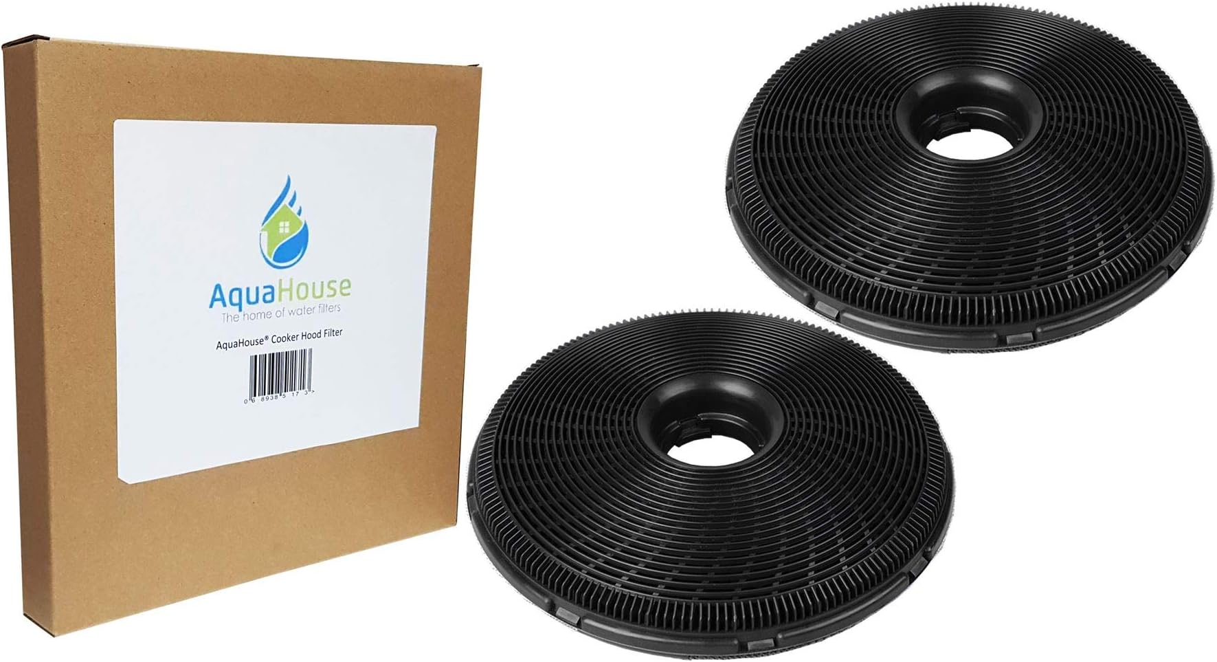 2X AquaHouse 190mm Charcoal Filter Compatible with Various Cooker Hoods by AEG, Britannia, Candy, Electrolux, Zanussi