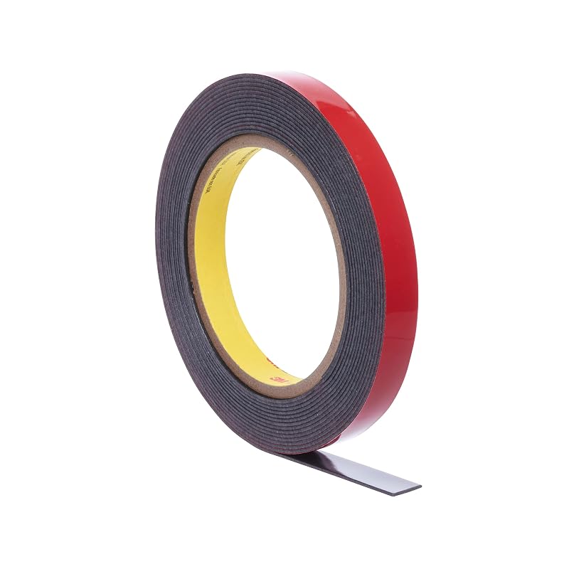 Fita Adesiva Automotiva de Espuma Acrílica Dupla Face 3M 06387 Preta – 6,35 mm x 20 yd