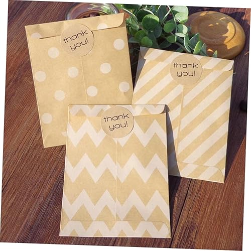 Miniatura 8 de EXCEART 80 sobres grandes sobres de papel kraft marrón sobres de punto sobres pequeños sobres 2x3 rayas sobres de efectivo sobres bebé 100gsm papel