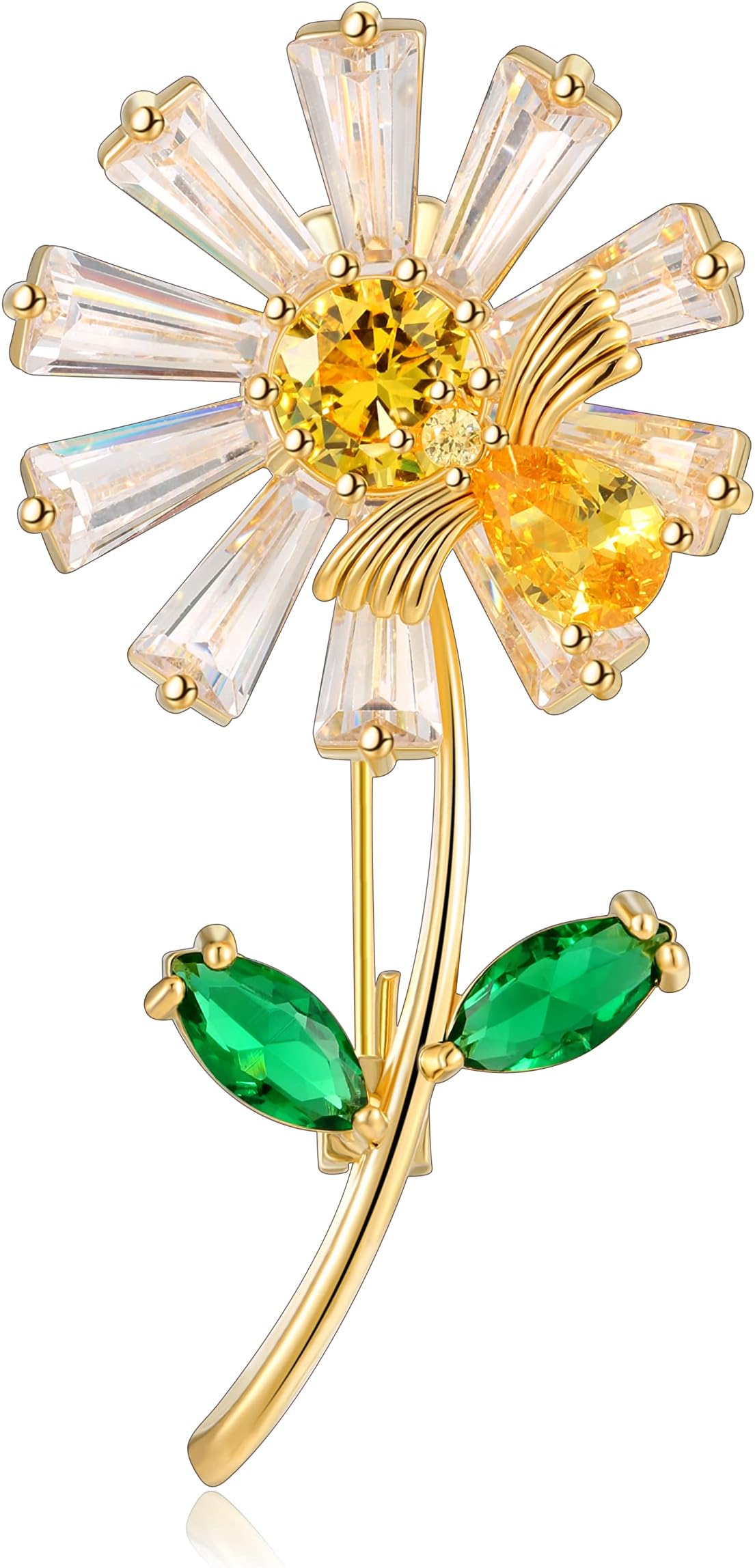 Women's Chrysanthemum Brooch Gold Wish Daisy Insects Spread Wings Bee Brooch Chrysanthemum Brooch Pin Broach Women's Coat Accessories
