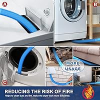 Vista 2 de Sealegend Kit de limpiador de ventilación de secadora y cepillo de pelusa para secadora, accesorio para manguera de vacío, cepillo removedor