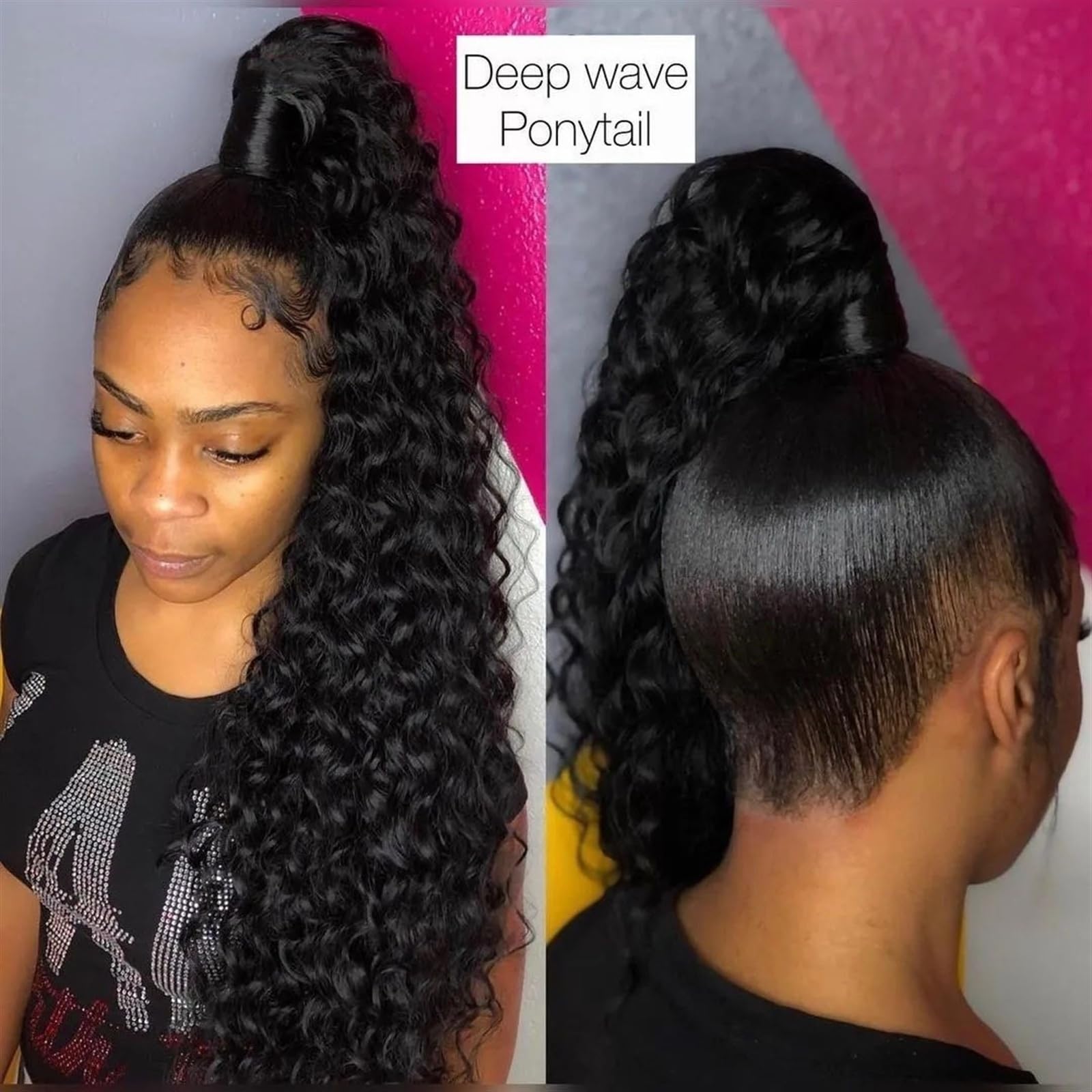 Amazon.com : Ponytail Hair Extension Deep Wave Ponytail 