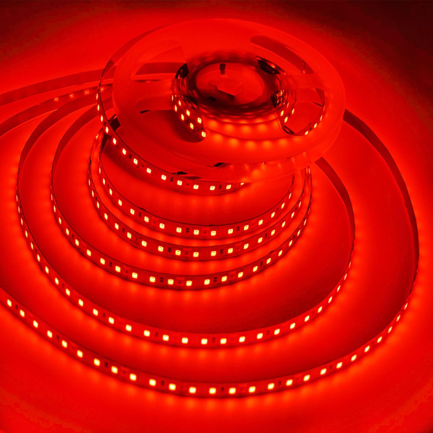 HAASHADA AC110-130V LED Strip Lights?Dimmable 10000LM 16.4ft/5m SMD 2835 600 LEDs Non-Waterproof LED Lights Strip Ribbon, More Brightness Than Low Voltage LED Strip Lights (Red)