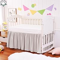 Vista 11 de Falda de cama para cuna, 100% algodón, natural, suave, transpirable para la piel delicada del bebé, falda de cama de cuna para bebés niños y niñas