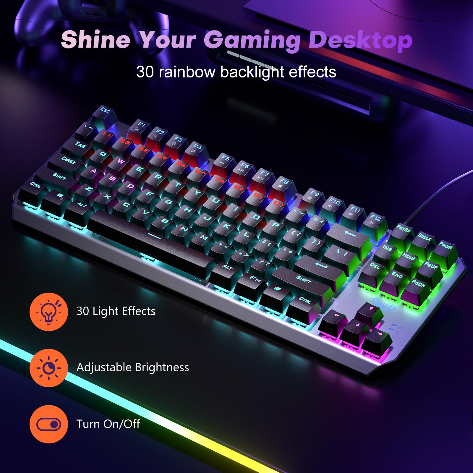 Amazon | AULAキーボード TKL メカニカルゲーミングキーボード RGB