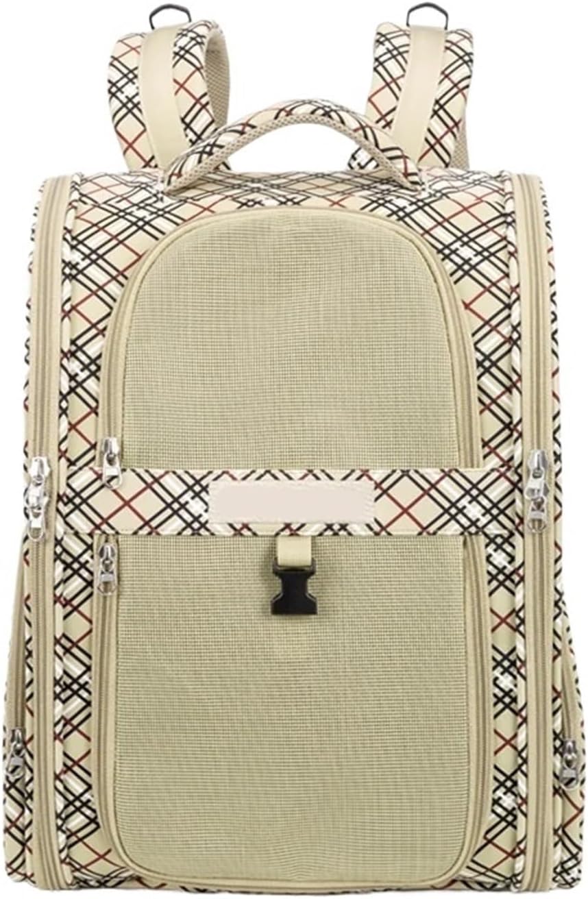 Pet Backpack Small Dog Outdoor Activity Bag Portable Breathable Than Bear Travel(Apricot)