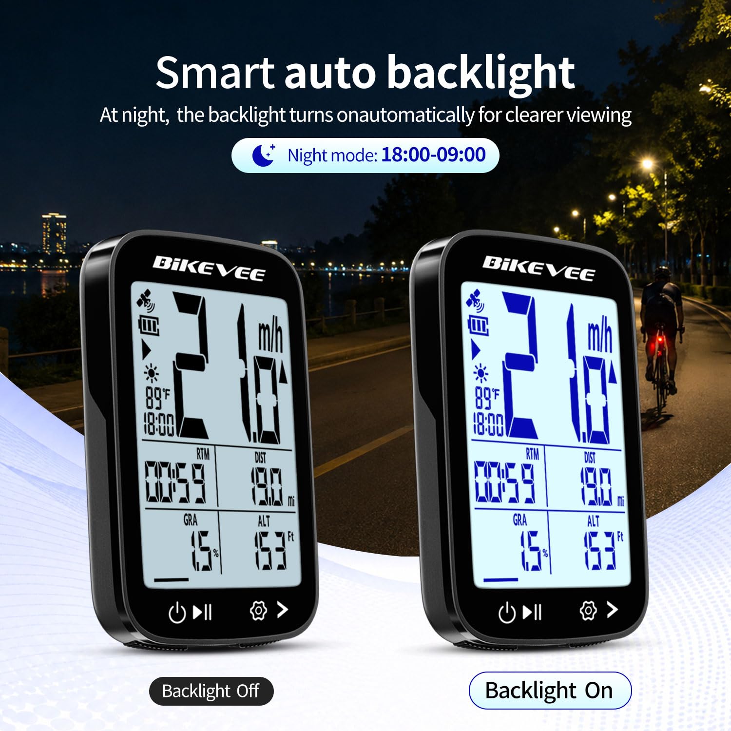 Bezprzewodowy komputer rowerowy GPS, aplikacja Bluetooth | Licznik prędkościomierza rowerowego, aplikacja BIKEVEE, synchronizacja Strava, temperatura, gradient, odległość wznoszenia