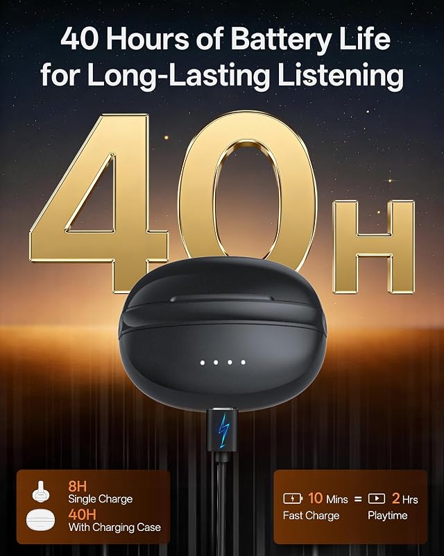 Clip On Earbuds, Open Ear Earbuds Wireless Bluetooth, Ear Clip Bluetooth Headphones for Running Sport, Lightweight Comfort, Secure Fit for Small Ears, Ultra Clear Calls with Mics, Waterproof, 40H Play image 4