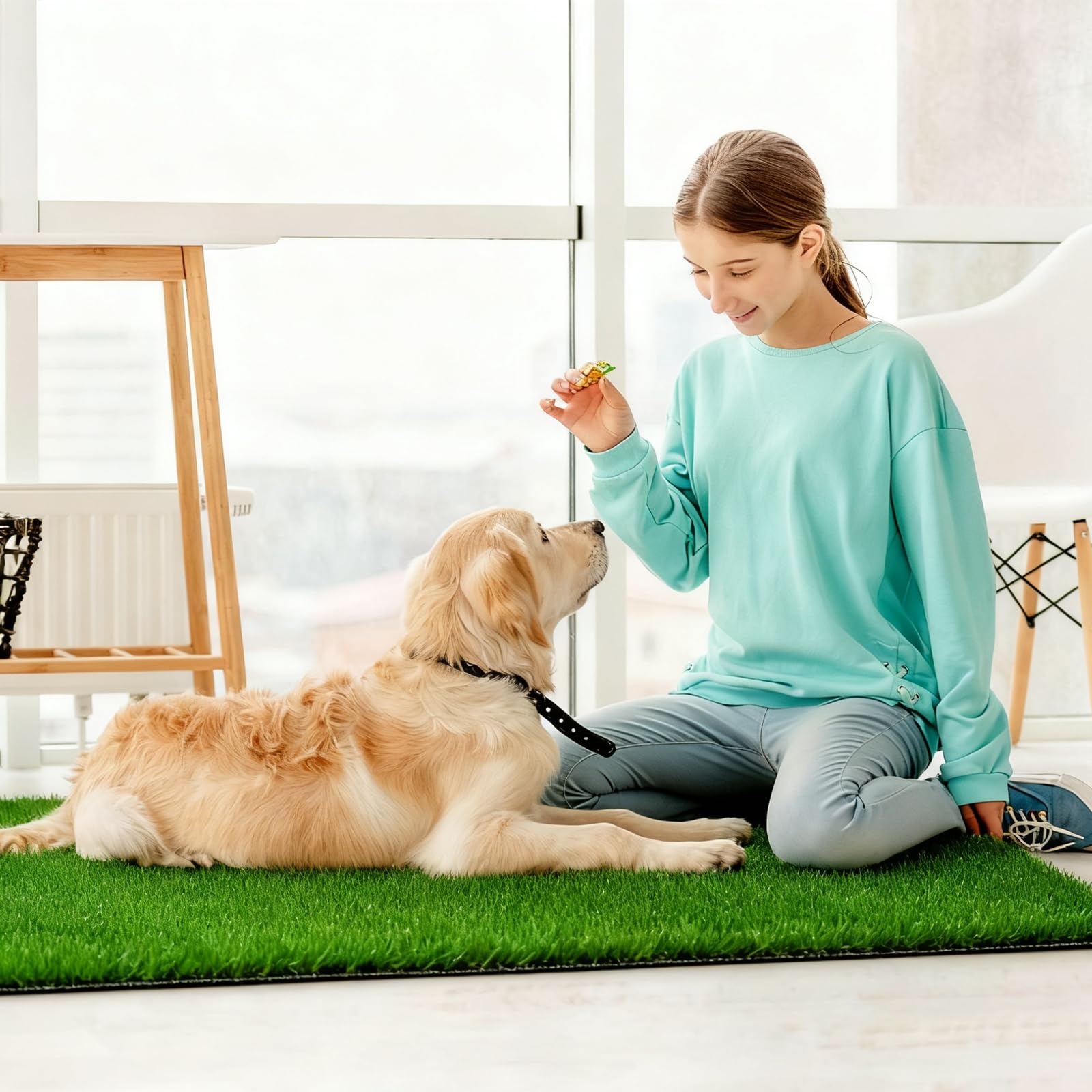 Inodoro para Perros de 70 x 50 cm con césped Artificial,Inodoro de Bandeja para Perros céspedArtificial, Inodoropara Perroscon Césped Artificial y Bandeja, para Uso Interior y Exterior