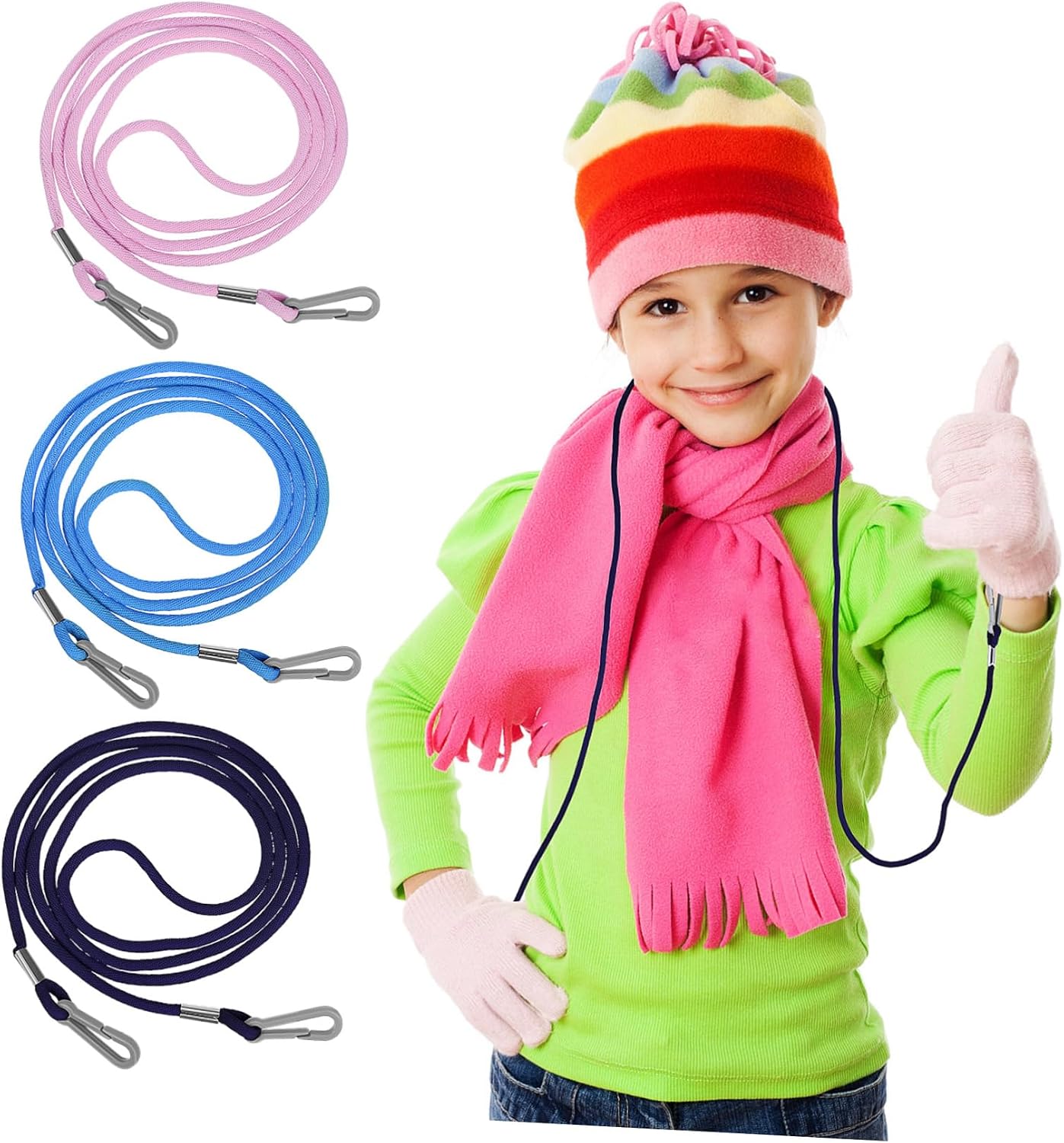 6Pcs Mitten Clips Lost Glove Strap for Soft and Comfortable Easy to Use for Winter Outdoor Activities