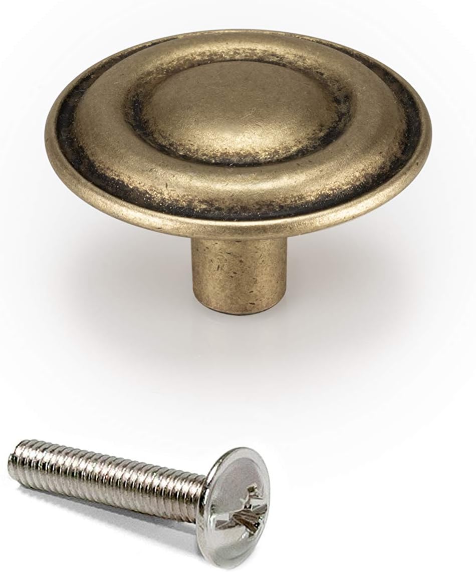Emuca - Furniture knob, Cabinet Handles, Zamak, Bronze, 25 Units