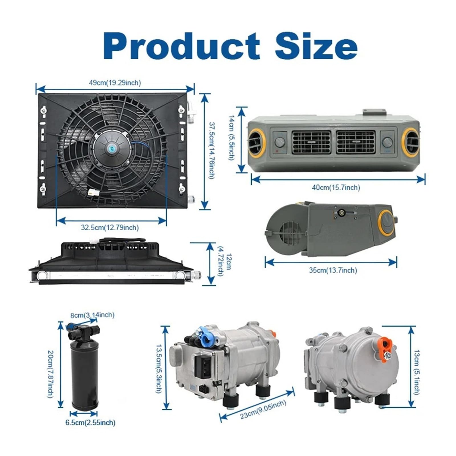 Compressore Climatizzatore Elettrico 406 12V / 24V | Convertitore Automatico AC A DC Per Il Sistema Di Climatizzazione Del Veicolo(Cooling 24V)