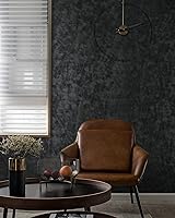 Vista 4 de Yasinet Peel and Stick Wallpaper Black Removable Wallpaper Modern Black Contact Paper Dark Thicken Self Adhesive Textured Wall Paper for Cabinets