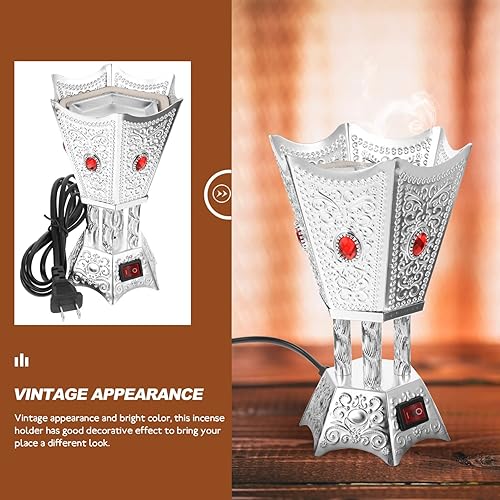 Miniatura 3 de Balacoo Quemador de incienso eléctrico, quemador de incienso, quemador de incienso para conos de incienso, cera derretida y aceite, quemador de