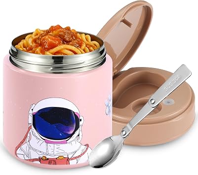 Thermo for Hot Food Kids - 15.2oz with Folding Spoon and Silicone handle