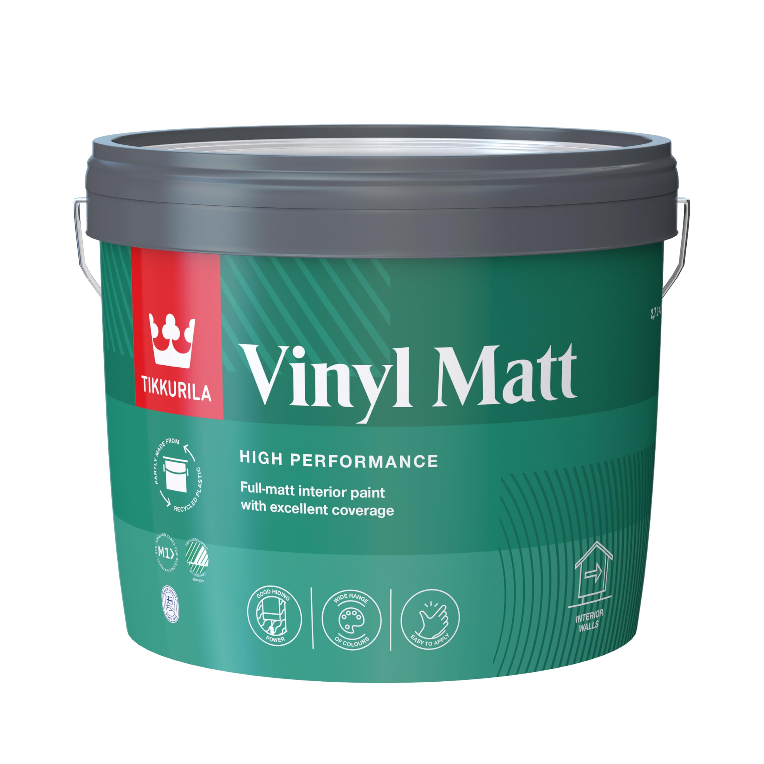 TIKKURILA Vinyl Matt - Washable Full Matt Emulsion Paint For Interior Walls & Ceilings - 3l Light Colours