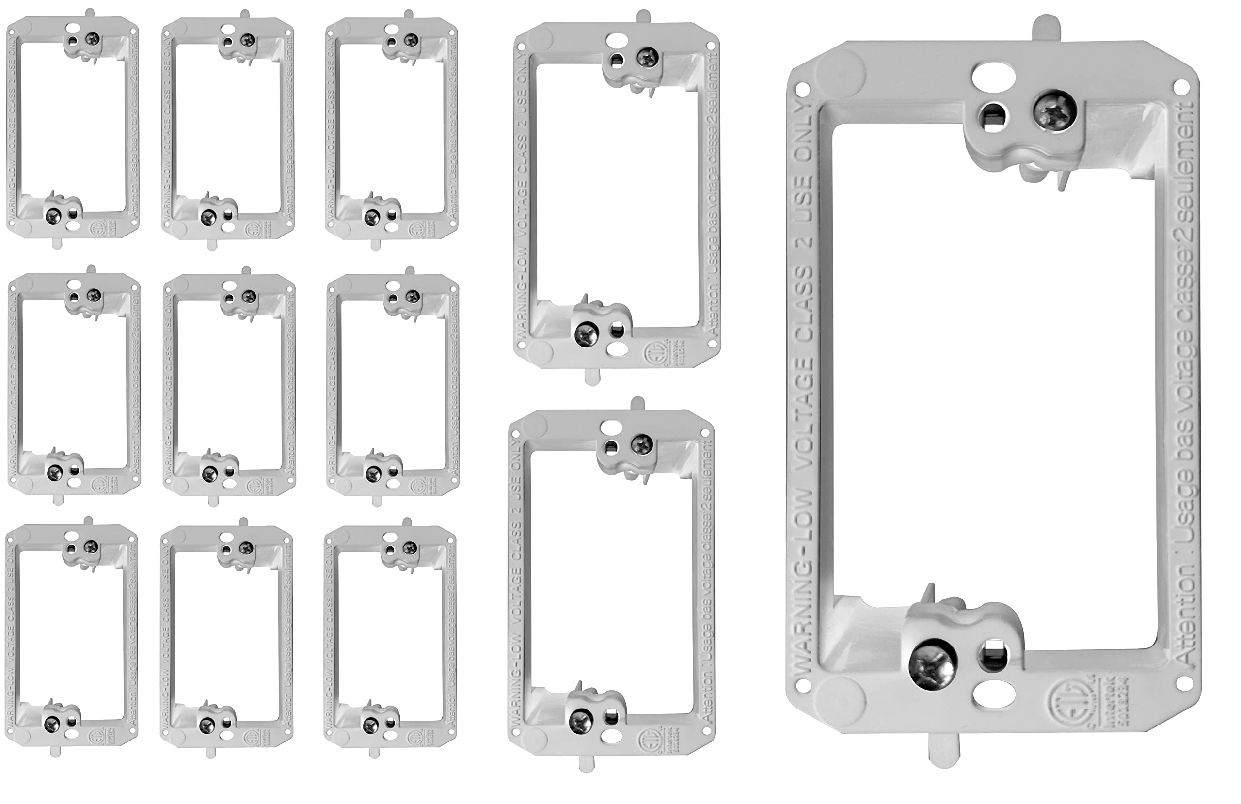 BestMounts Low Voltage Mounting Bracket 1 Gang, 10 Pack for Single Gang Wall Plate, Telephone Wires, Network Cables, HDMI, Coaxial, Speaker Cables - Low Voltage Box Cable Wall Plate Bracket, Mud Ring — Amazon image 13