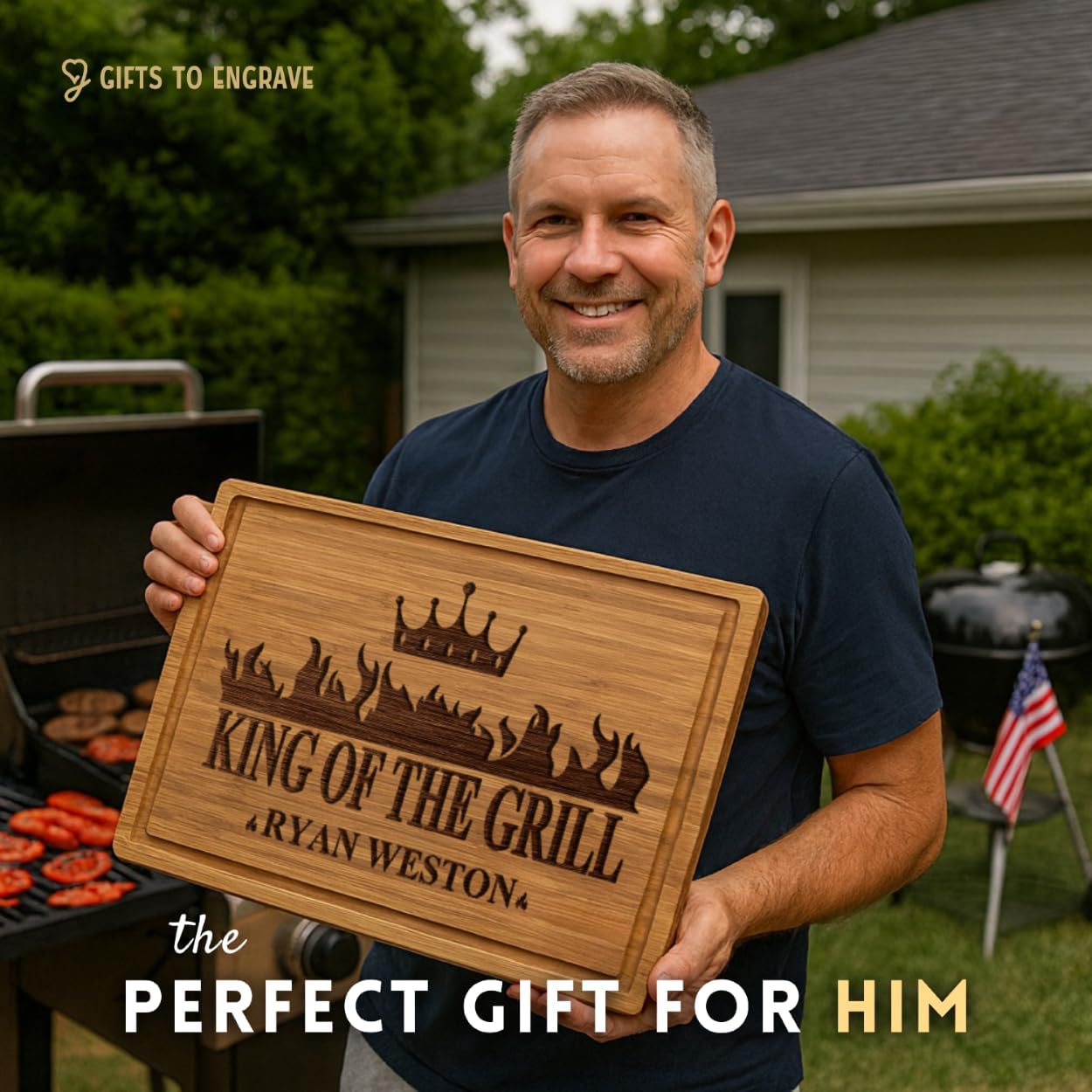 Personalized Cutting Board for Men BBQ Gift Overview