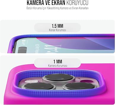 Babilden iPhone 15 Pro Max İle Uyumlu Kılıf İnce Ve Dayanıklı Sıvı Silikon 3 Katmanlı Tam Kaplamalı Şık Yumuşak Jel Hissi Yüksek Kalite Kauçuk Telefon Kılıfı (Açık Pembe)
