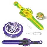 Battling Toys 2PCS&comma; Battle Set with Spinning Top & Sword Launcher for Kids Boys Girls Age 5&plus;&comma; Dream World Magic Dragon & Lightning Leopard