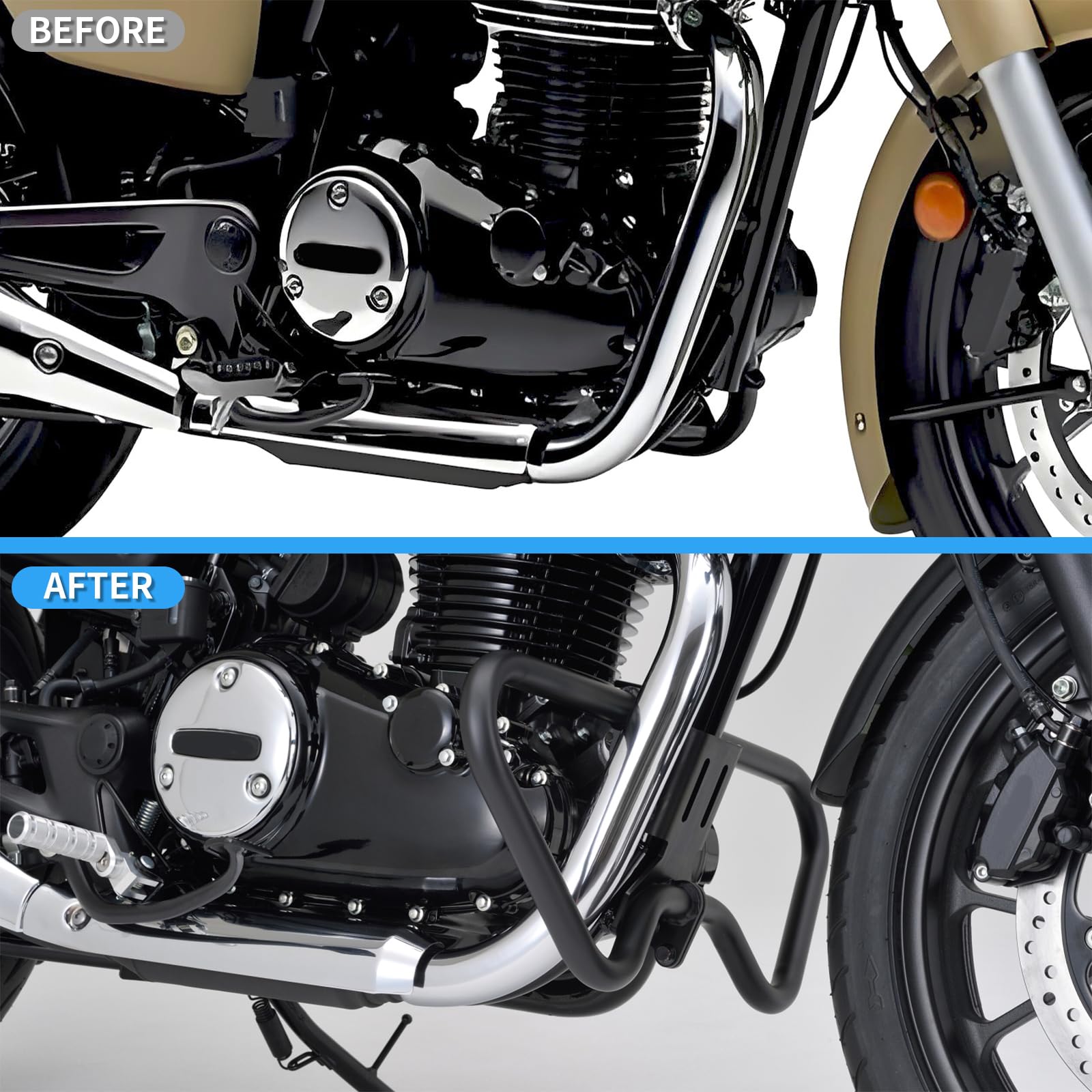 Osłona silnika do motocykla, kompatybilna z Honda GB350 GB350S 2021-2025 (NC59/NC64), czarna stalowa opaska przeciwupadkowa do motocykla GB350, akcesoria