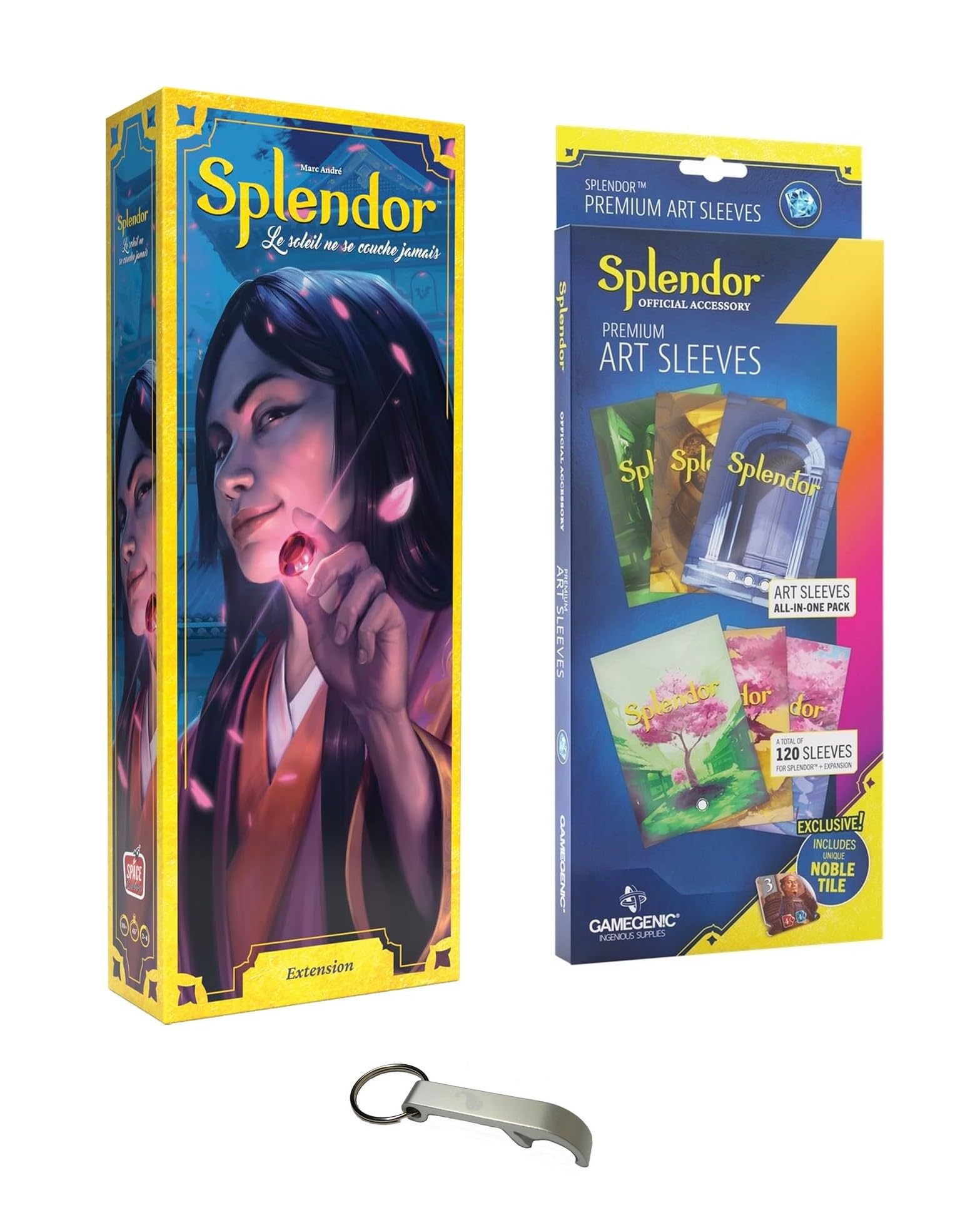 Lot Splendor Extension Le Soleil Ne Se Couche Jamais + Pack Protège Cartes + 1 Decap Blumie (Soleil + Sleeves)