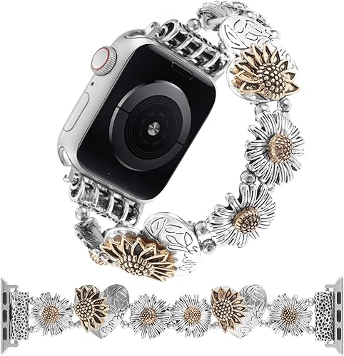 Miniatura 1 de Correas elásticas de metal compatibles con Apple Watch Band de 1.49, 1.57, 1.61, 1.65, 1.73, 1.77 y 1.73 pulgadas, pulsera de acero inoxidable