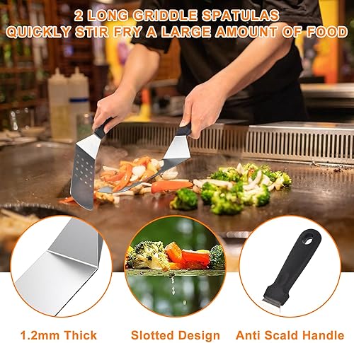 Miniatura 9 de Latiret Blackstone - Kit de accesorios para parrilla, juego de 21 accesorios de parrilla para chef de campamento, accesorios de parrilla con