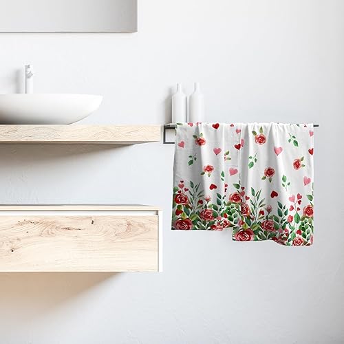 Vista 446 de Giwawa Juego de 2 toallas de mano de hojas marrones, toallas de baño bohemias suaves y delgadas, altamente absorbentes, decorativas, para cocina