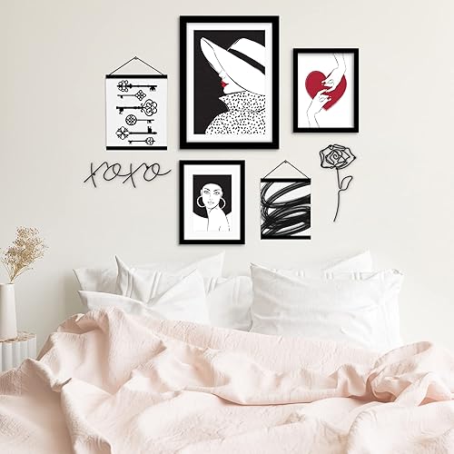 Vista 48 de Americanflat Decoración de pared de 14 x 10.5 pulgadas, decoración de pared de metal de anclaje para dormitorio, decoración moderna de pared