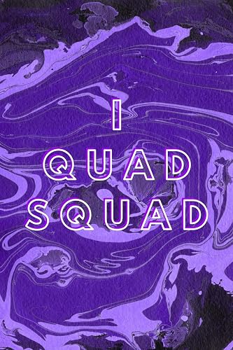 I Quad Squad: Purple Marble Patterned Blank Lined Journal Gift Idea For Roller Skaters - 120 Pages (6" x 9")