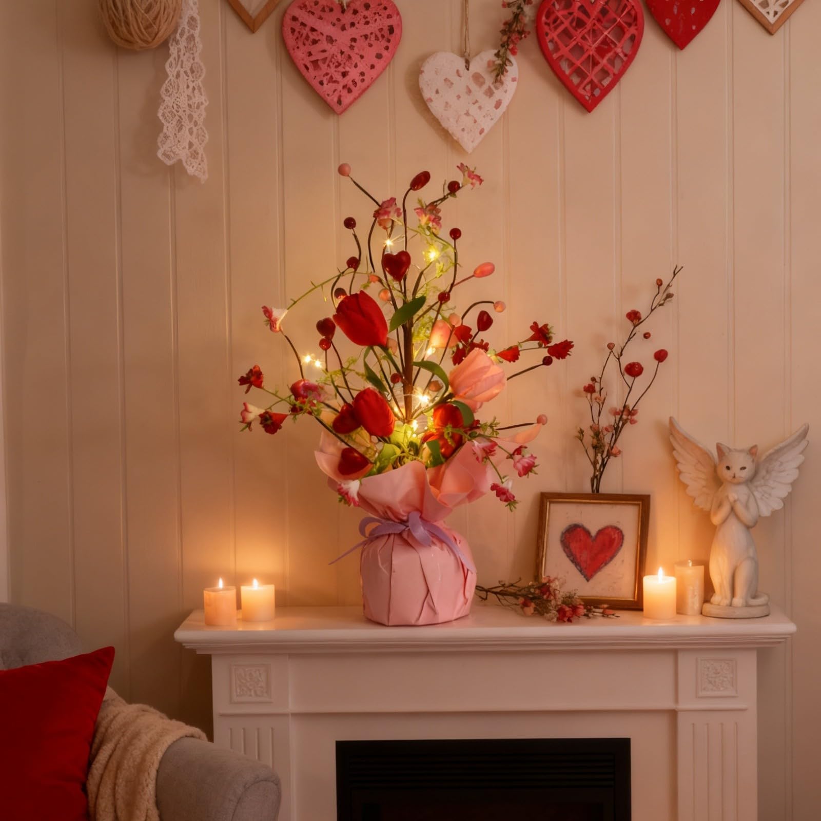 Fruta en forma de corazón para el día de San Valentín, hogar, para habitación, repisas y mesa de interior 062662
