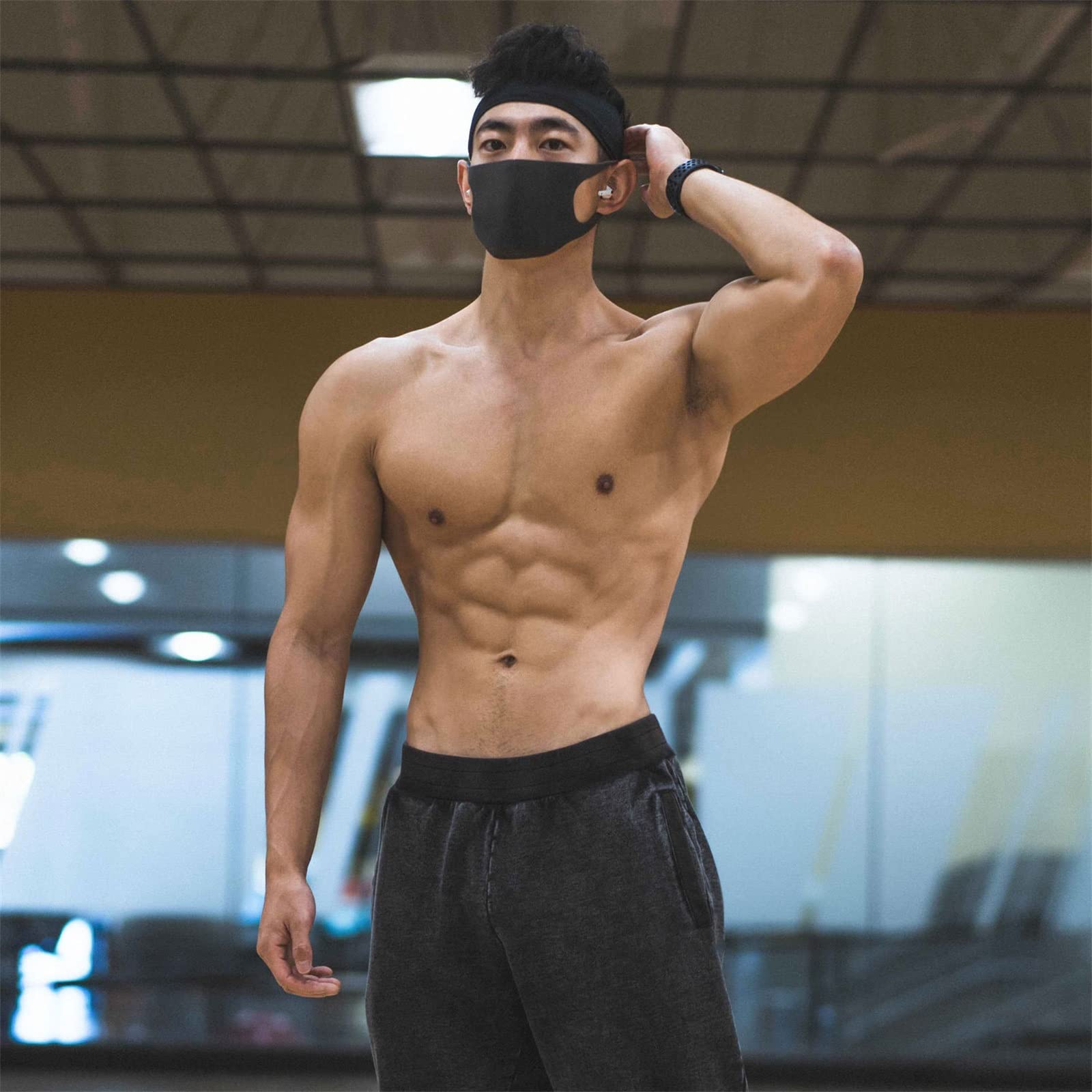 Fascia sportiva for uomo, fascia antisudore con guida al sudore per corsa, yoga, palestra