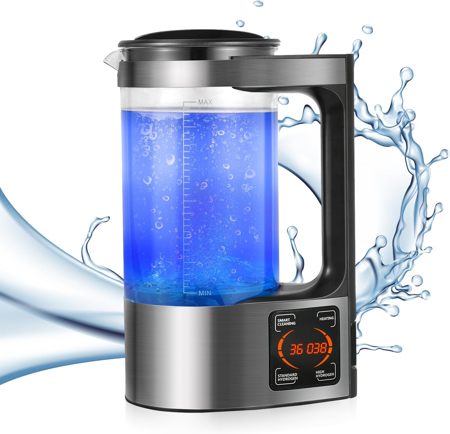 Wasserstoffreiche Wasserflasche Mit PEM & SPE Technologie - 9000 Ppb Wasserstoff Generator, 260 Ml Tragbar Für Unterwegs