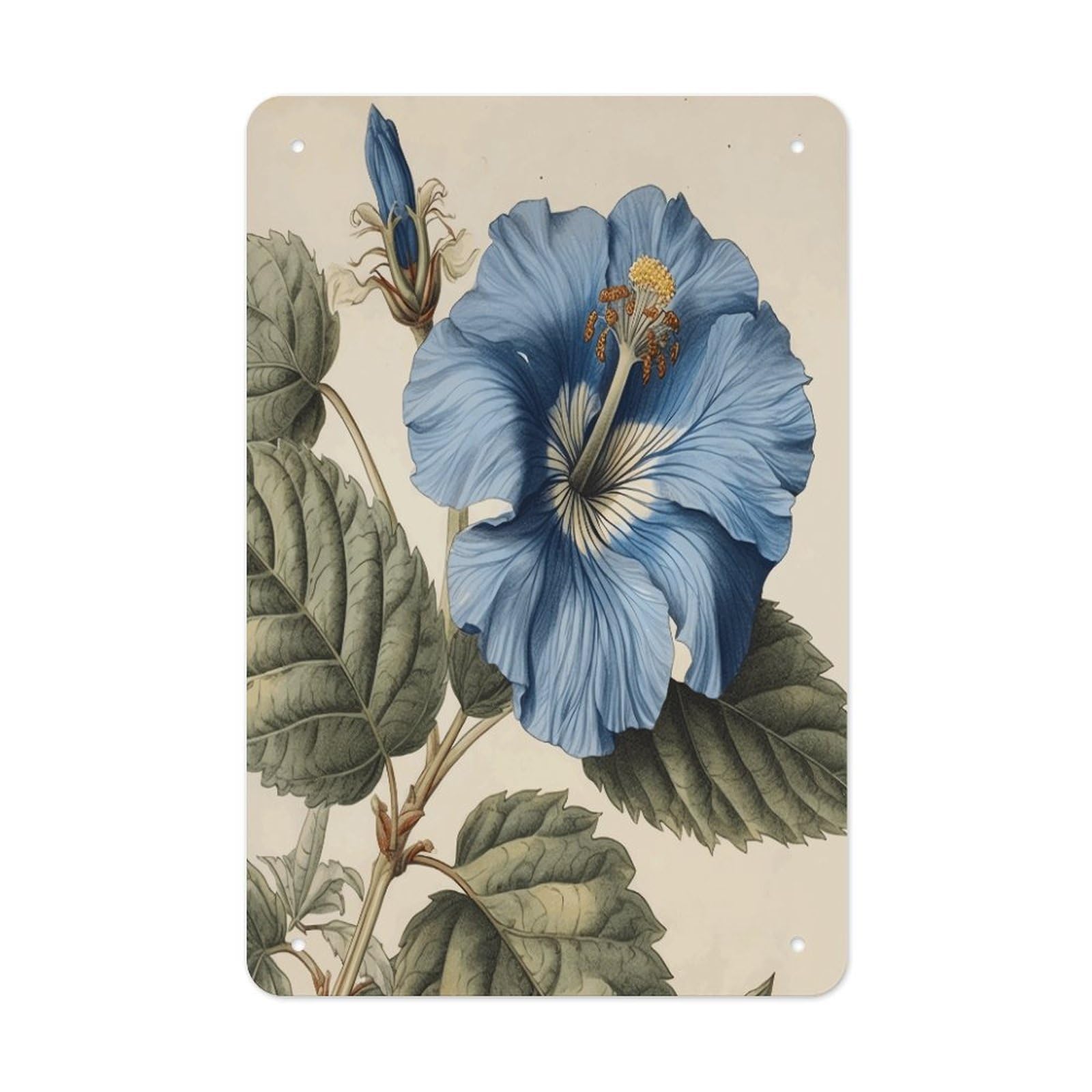 Hibiscus Flower Art Metal Tin Sign Wall Decor Hanging Plaque