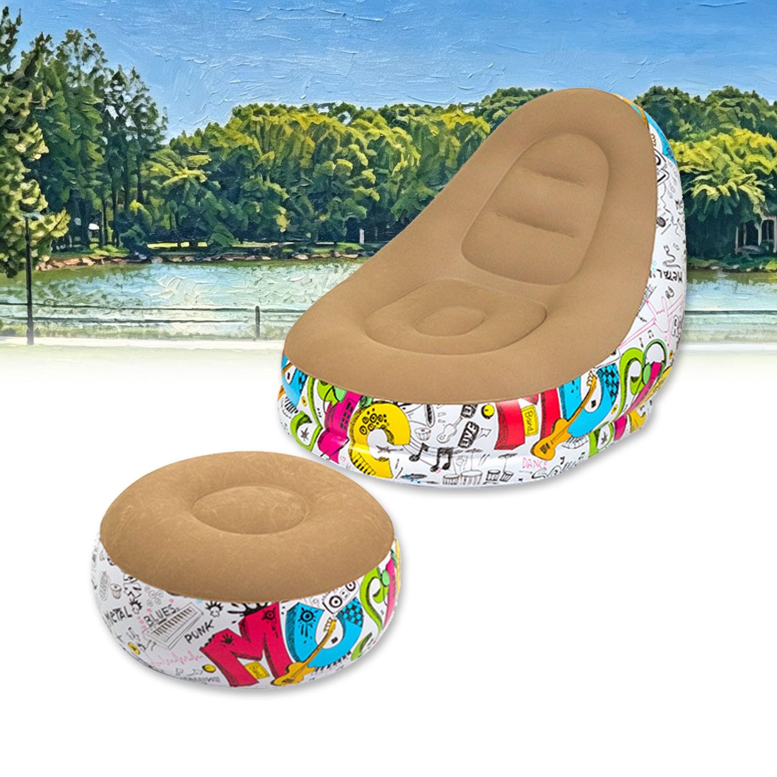 Sofá hinchable para camping que alivia la espalda con felpa suave