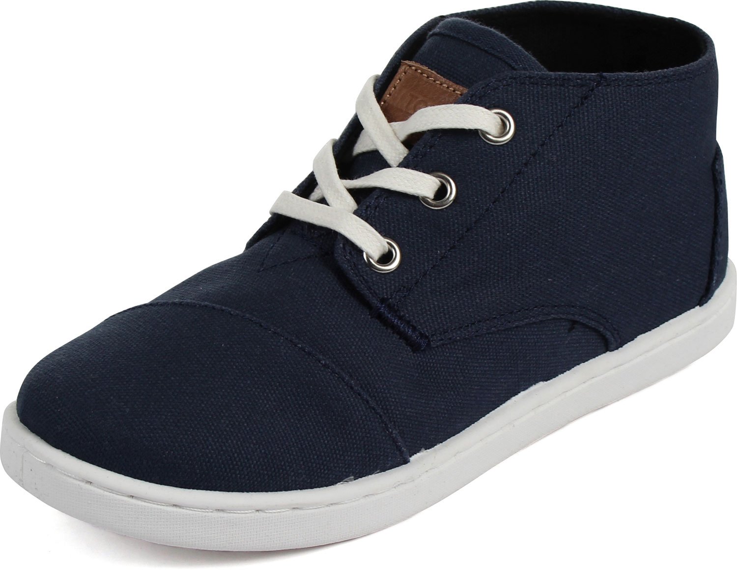 TOMS Navy Canvas Youth Classic Paseo Mids Navy 10002717 (SIZE: 2D)