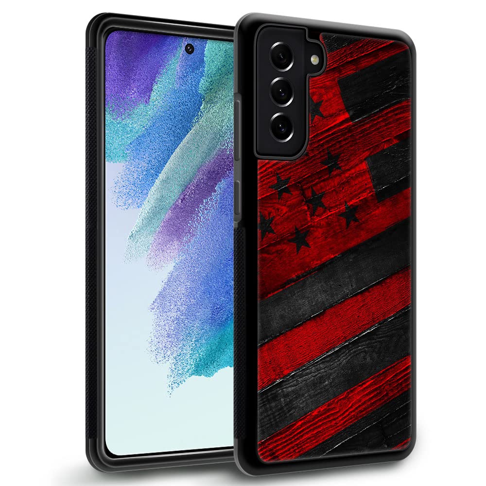 DJSOK Compatible with Samsung Galaxy S21 FE Case，Design Pattern Back Bumper Anti Scratch Reinforced Corners Soft TPU Caver,Cases for Men Women-Black