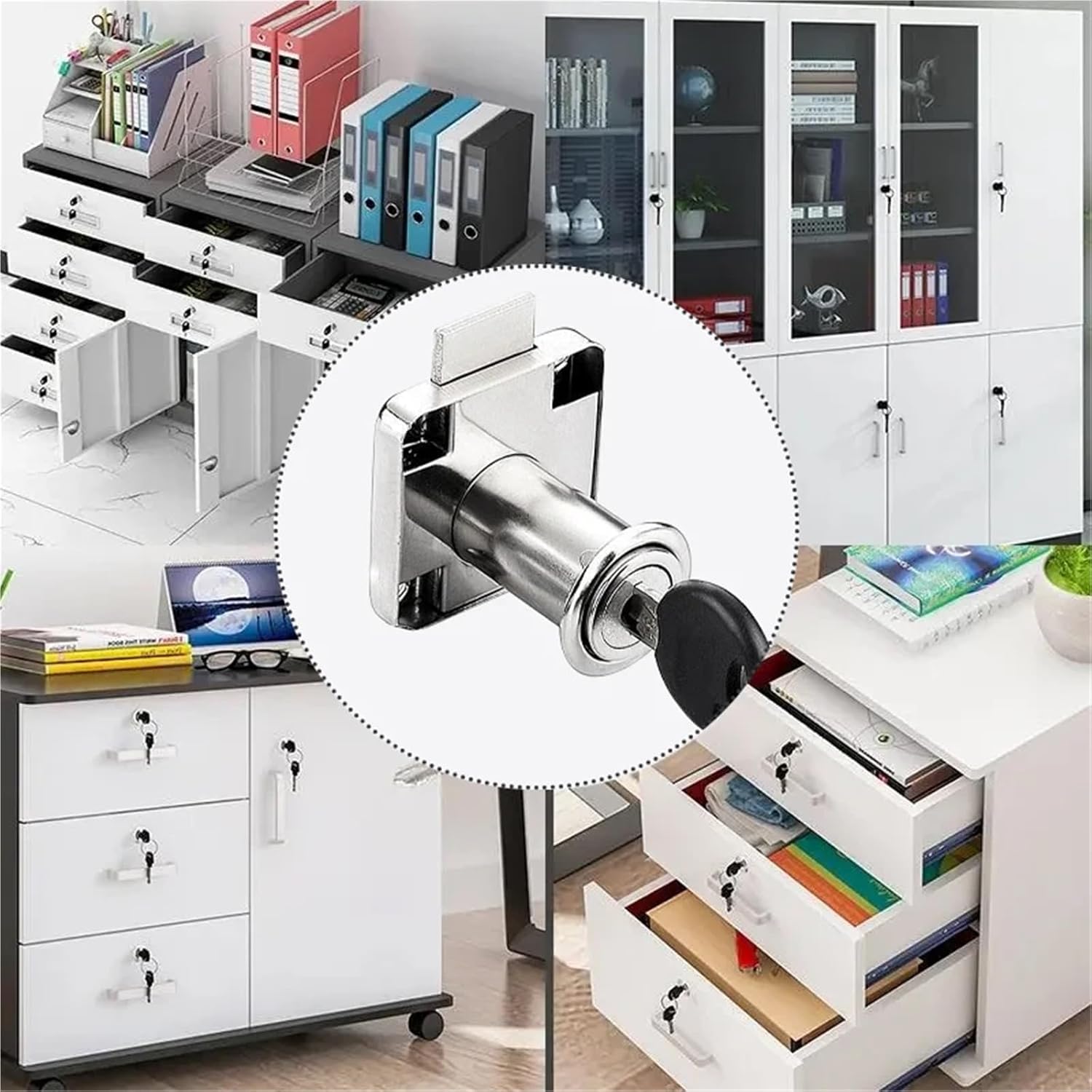 2pcs Drawer Locks with Keys Hardware Accessories Furniture Cabinet Used for Bedside Table Wardrobe