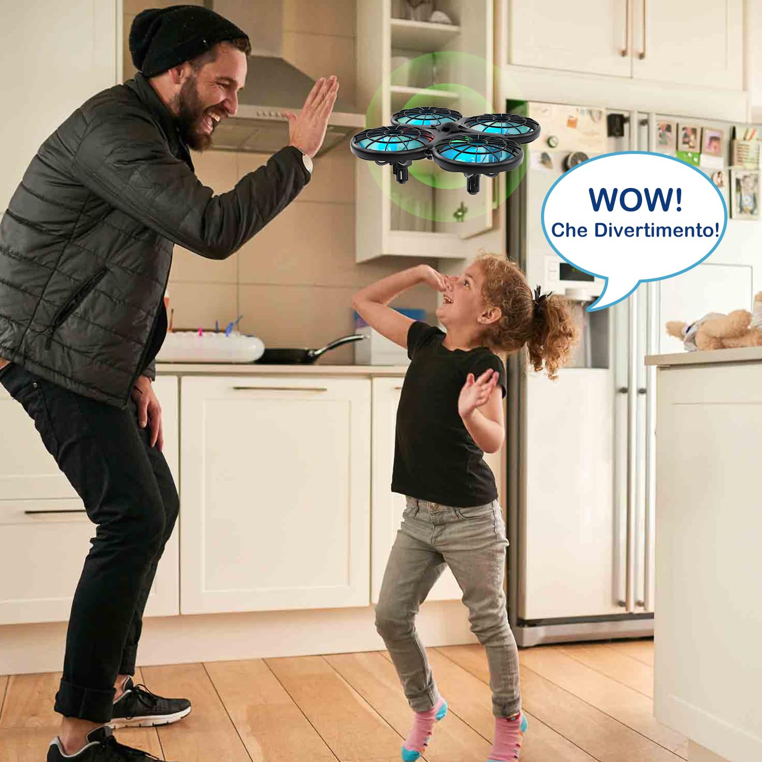 Loolinn | Drone per Bambini Regalo - Mini Drone con Tecnologia Anti-Collisione Automatica/Sicuro per i Bambini/Facile da far Volare/Acrobazie a 360°- Certificazione Approvata C0