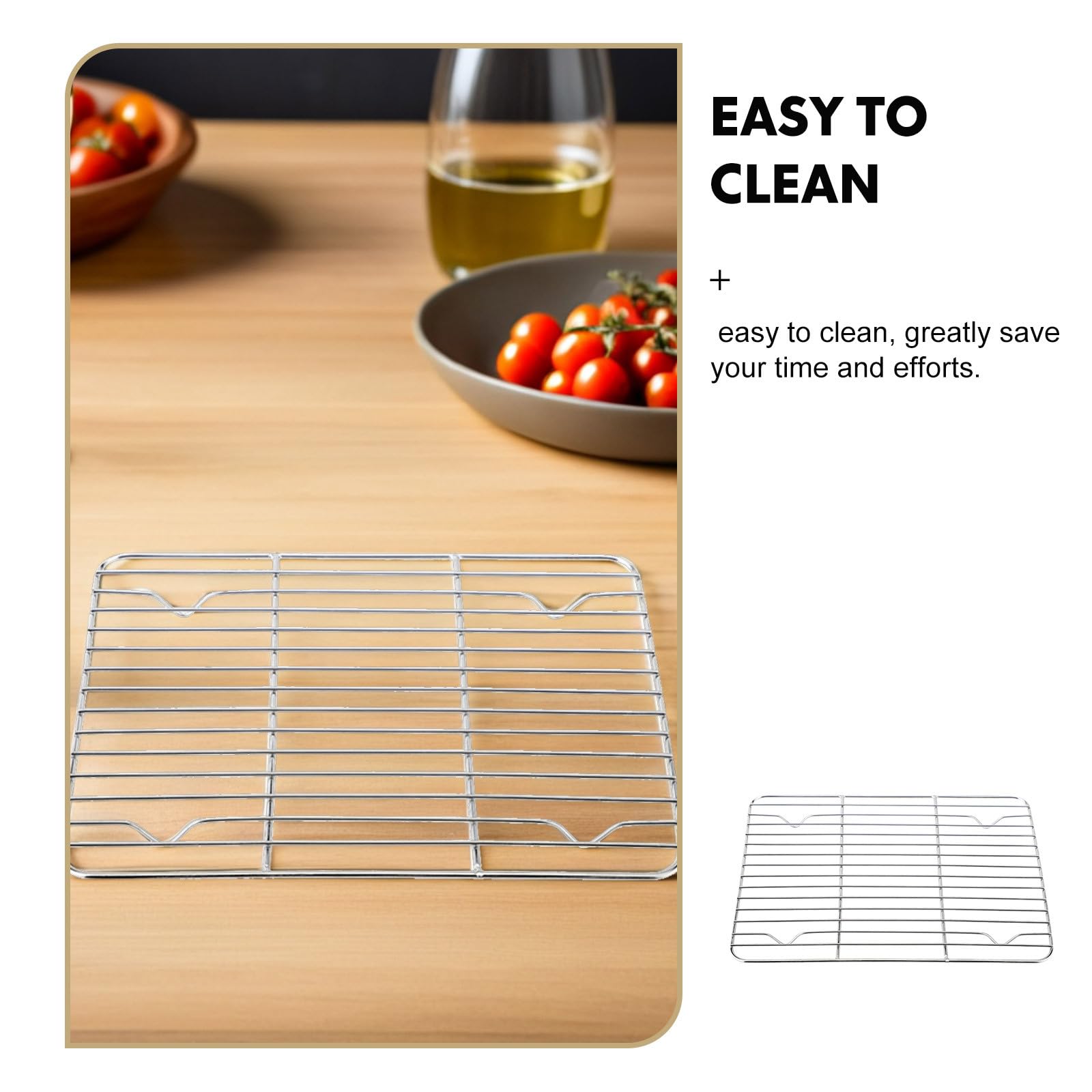 BESPORTBLE Grille De Refroidissement INOX 23x17 cm pour Air Fryer Cuiseur Vapeur