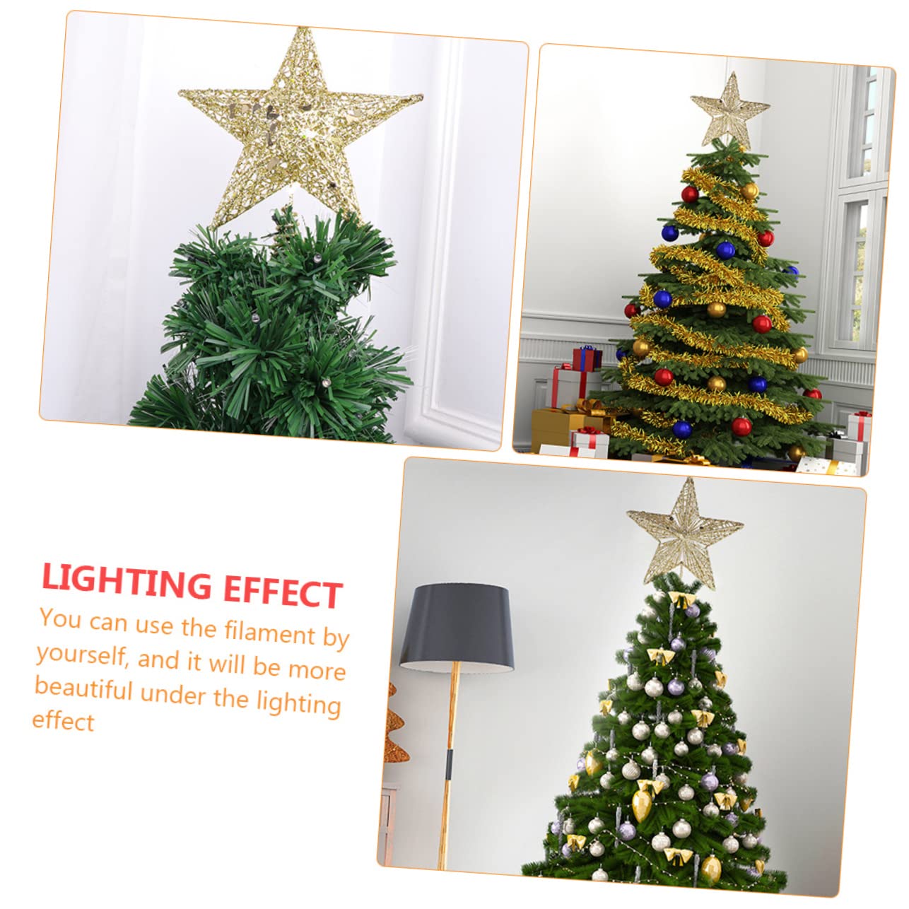 OUNONA 6stücke Weihnachtsbaumspitzen Stern Aus Eisen Glitzernde Goldene Weihnachtsbaumdeko Und Festliche Baumkrone Für Weihnachten Langlebig Und Wiederverwendbar
