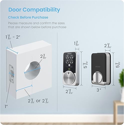 Miniatura 9 de Lockly PIN Genie Pro Zeno Series Smart Lock, cerradura de puerta de entrada sin llave con llave Apple Home, cerradura de cerrojo de teclado Wi-Fi