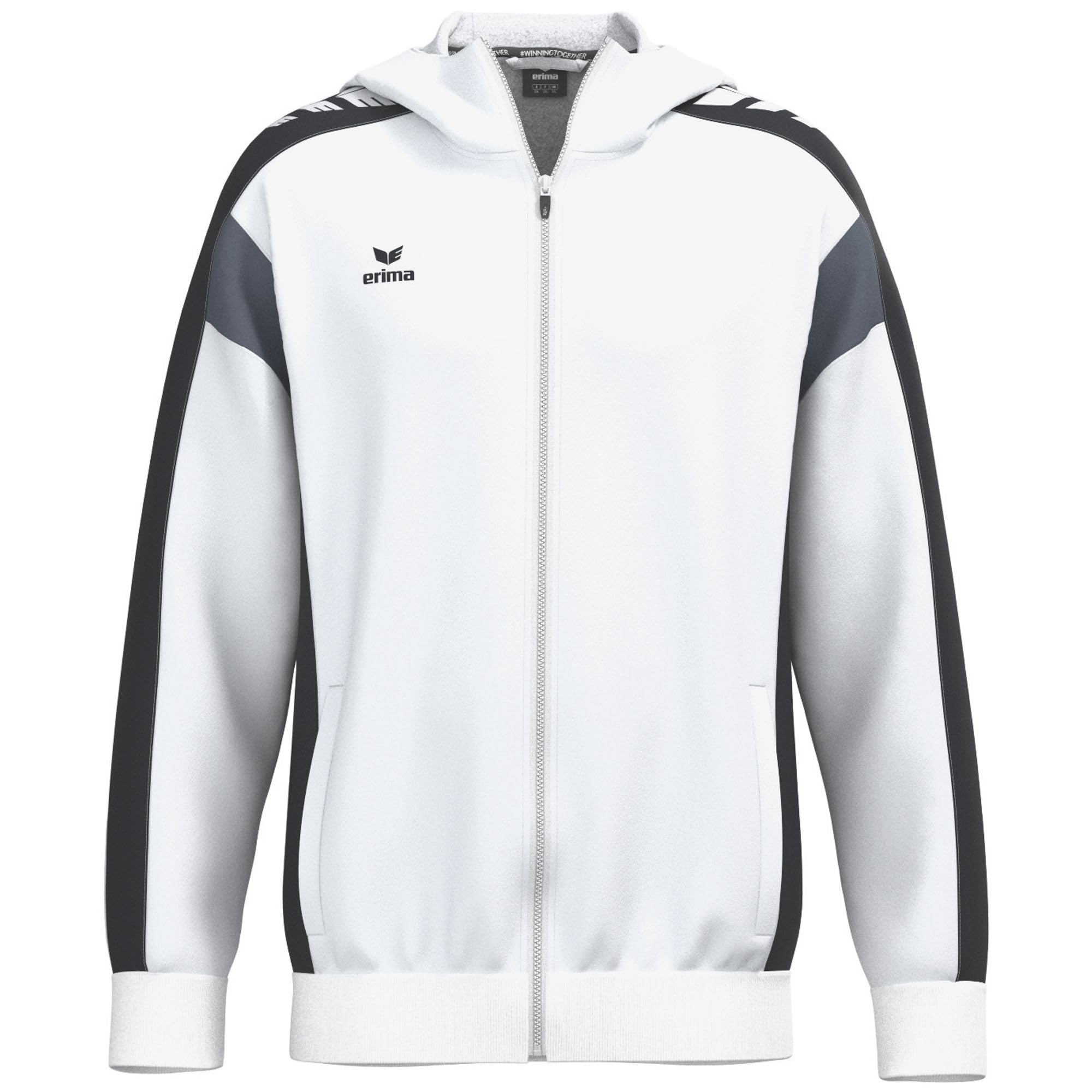 Erima Unisex Kids Celebrate 125 Training Jacket With hood (1032533), white/black, 116