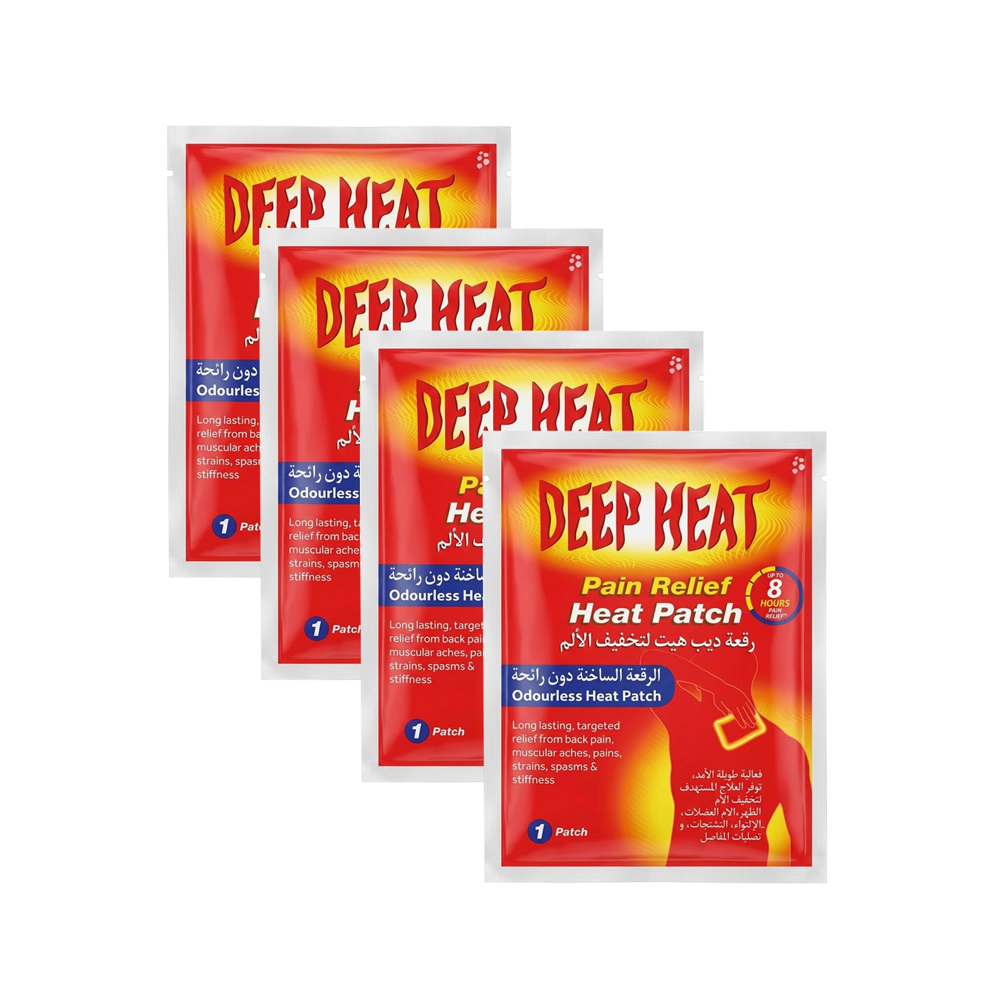 Deep Heat Pain Relief Heat Patch, Regular - Pack of 4,