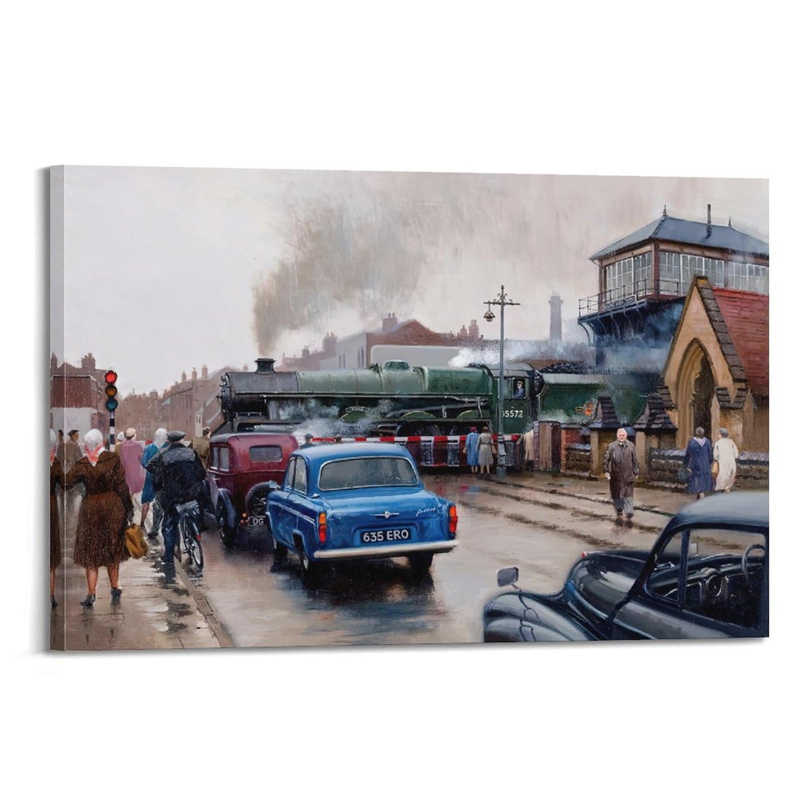 HUIYHB Vintage Steam Train Poster Crossroads Poster Decorative Painting Canvas Wall Posters And Art Picture Print Modern Family Bedroom Decor Posters 20x30inch(50x75cm)